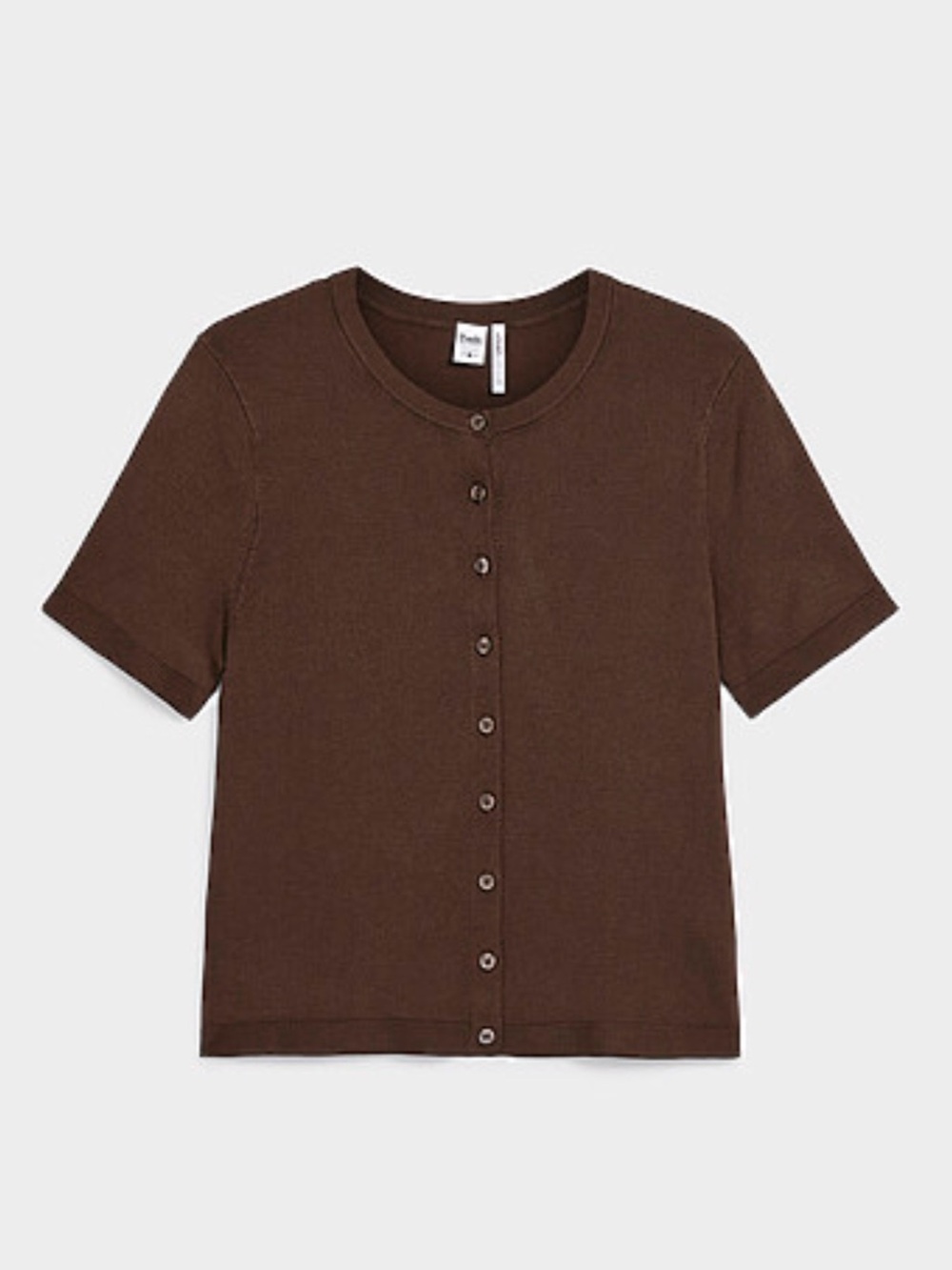 Simons Short-sleeve fine-knit cardigan - brown.